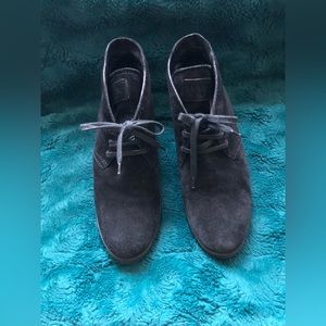 Black Suede Prada Ankle boots wedge